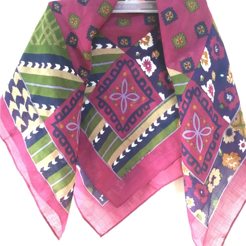 Vintage Usna Wool Multicolor Patterned Scarf